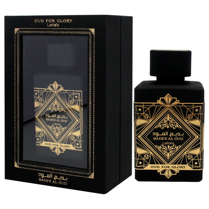 badee al oud for glory by lattafa edp spray 3.4 oz para hombres